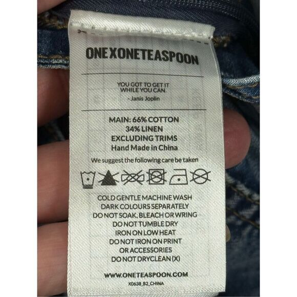 One X Oneteaspoon Starr Issue Light Wash Denim Overall Dress Size Large NWT - Picture 12 of 12